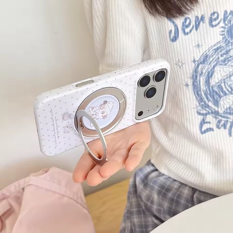 K23177 くるくるアニマル 回転リング付きiPhoneケース