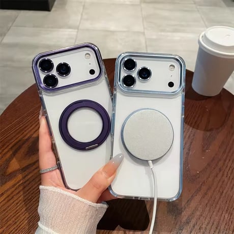 【即納商品】K22899 カラーフレームリング付き MagSafe対応 iPhoneケース