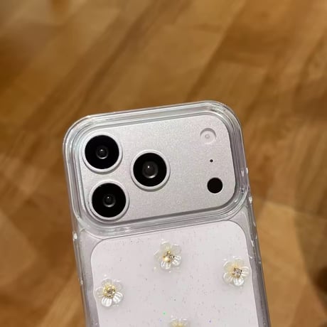 L62447 フラワーパールクリアiPhoneケース