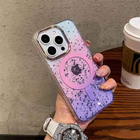 S75573 グリッターグラデーション MagSafe対応 iPhoneケース