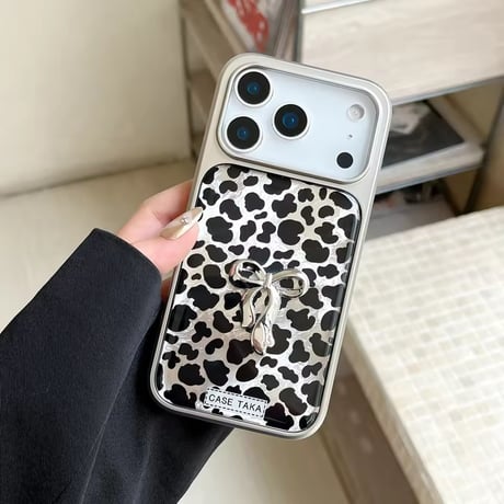 S75129 レオパード×メタルリボン iPhoneケース