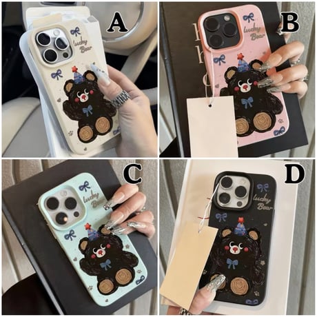 S74393 Lucky Bear Party iPhoneケース