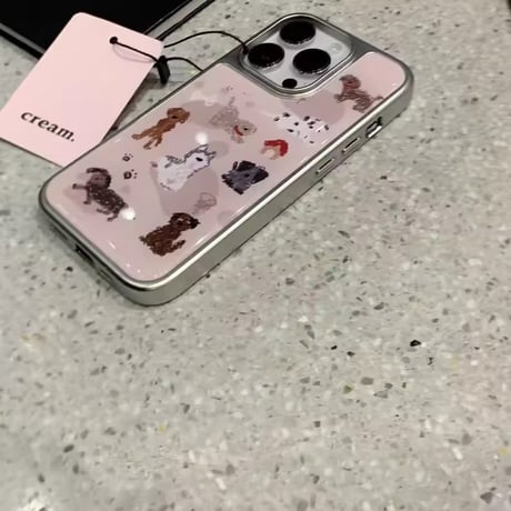 S75387 わんちゃんコレクション ピンククリアiPhoneケース
