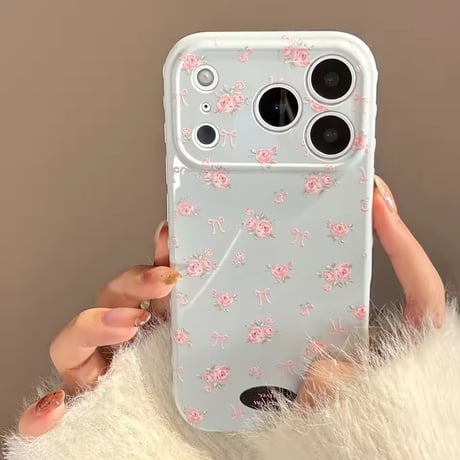 S75272 ローズリボンフラワーiPhoneケース