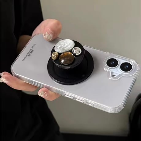 K22875 ジェムストーングリップ付きクリアiPhoneケース