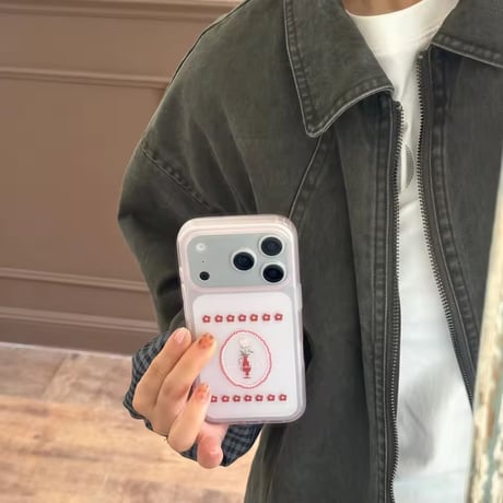L62372 フラワーフレームクリア iPhoneケース