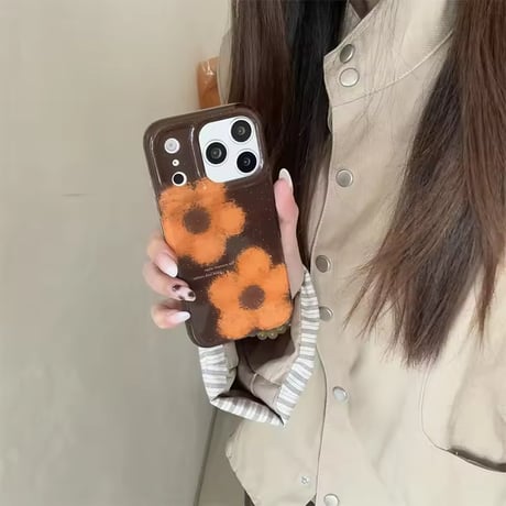 S75203 レトロフラワー iPhoneケース
