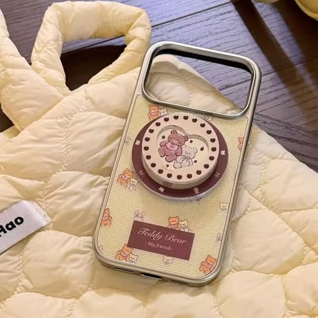 K23159 くまちゃんスイーツ MagSafeグリップ付きiPhoneケース