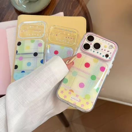 S75686 カラフルドットクリアiPhoneケース