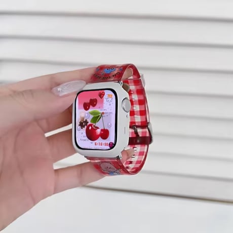 N00176 Gingham Heart Apple Watchベルト
