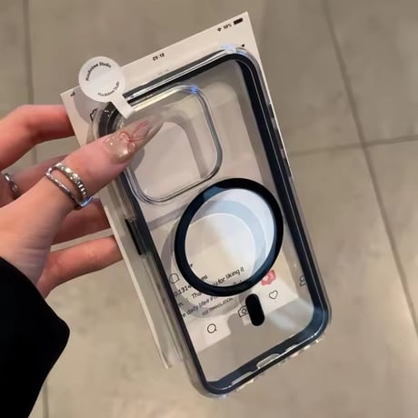 【即納商品】L62386 カラーフレームクリア MagSafe対応 iPhoneケース