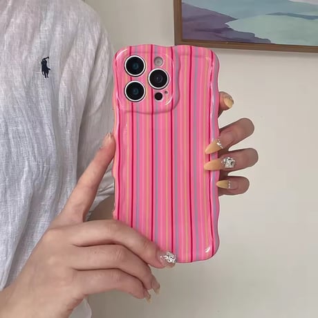 S74991 カラフルストライプ iPhoneケース
