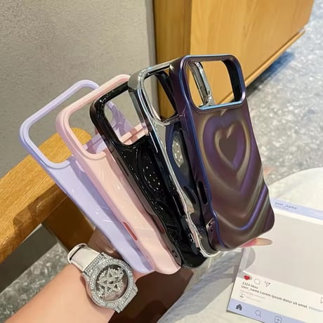S75038 ぷっくりハートのグロッシーiPhoneケース
