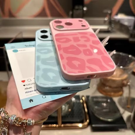 S75557 くすみレオパードカラー iPhoneケース