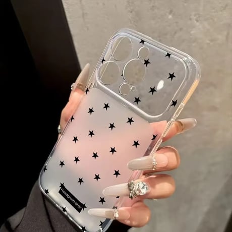 L62462 モノトーンスター クリアiPhoneケース