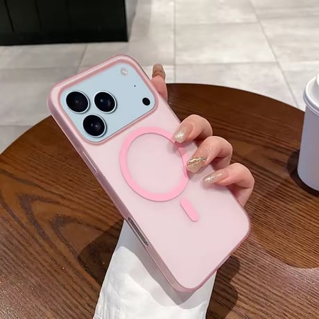 L62278 くすみカラーのマットMagSafe対応iPhoneケース