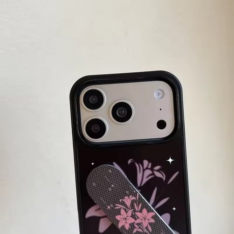 K23147 フラワーアート リングスタンドiPhoneケース
