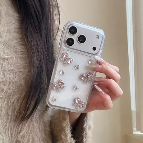 L62448 リボンビジュークリアiPhoneケース