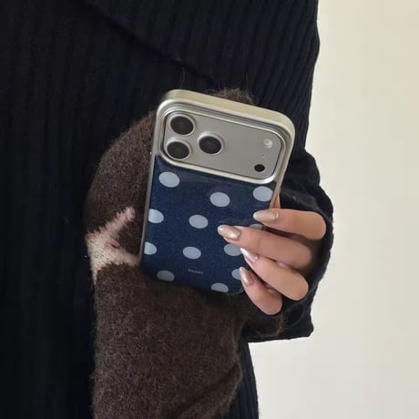 S75209 デニム風ドット iPhoneケース