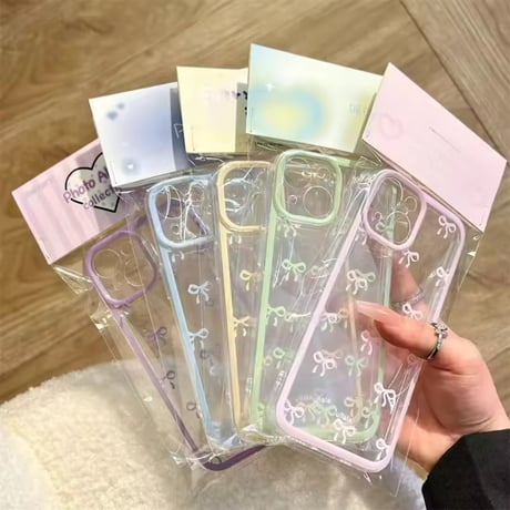 L62434 リボンパステルiPhoneケース