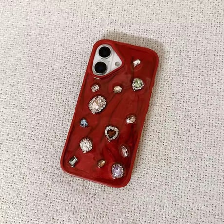 S75320 ビジュードロップ レッドiPhoneケース