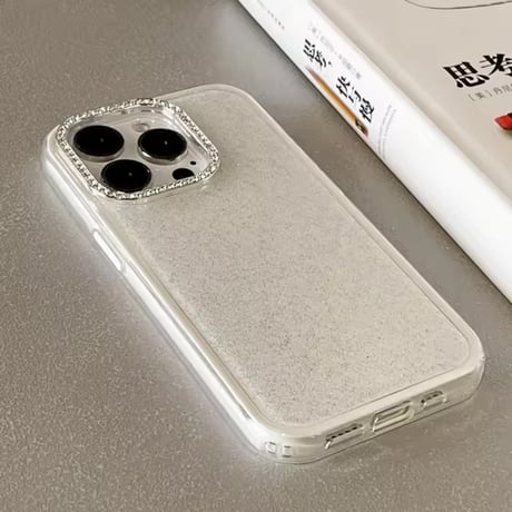 S74641 キラキラカメラフレームカラフルグリッターiPhoneケース