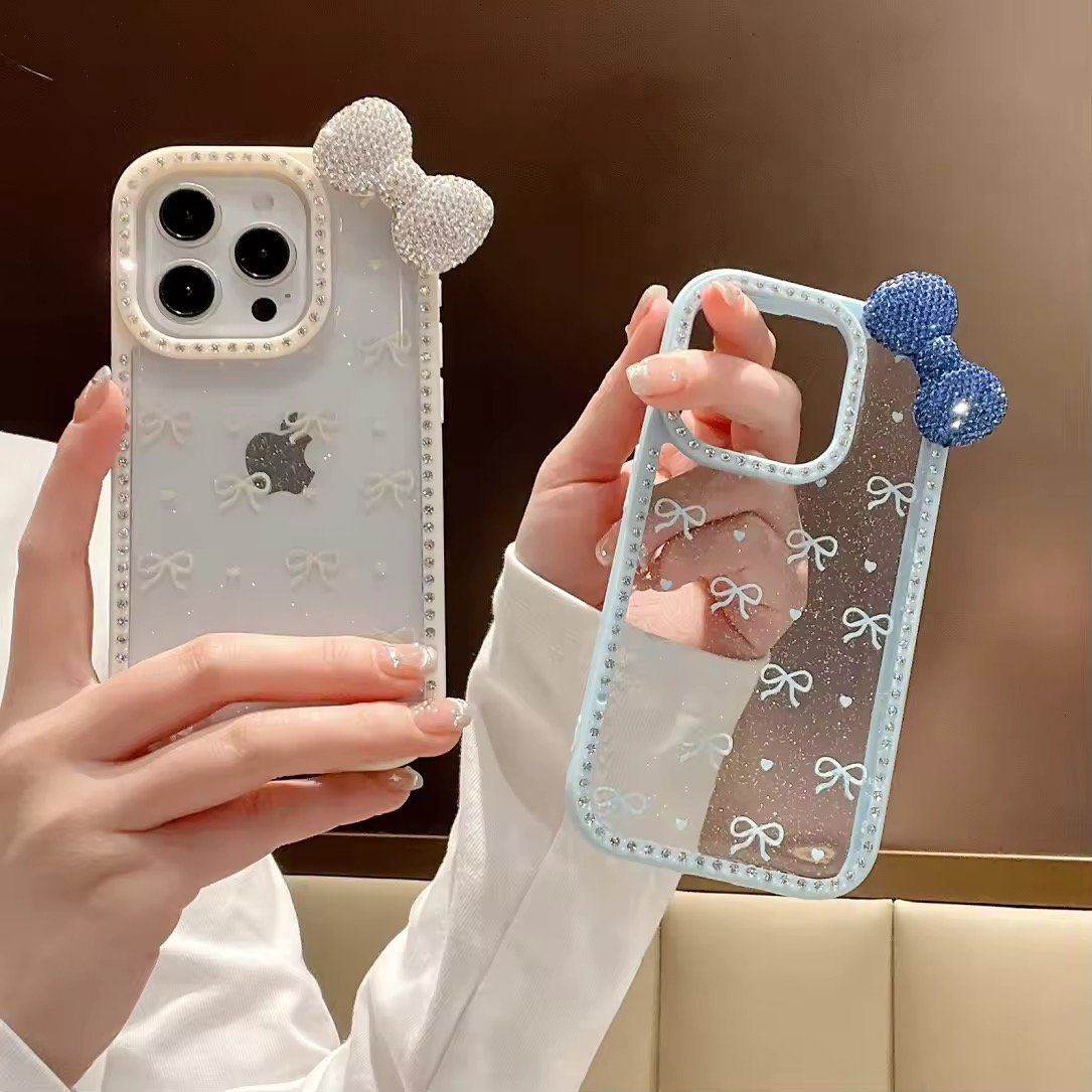 L62218 きらきらリボン付きクリアiPhoneケース | nanomita