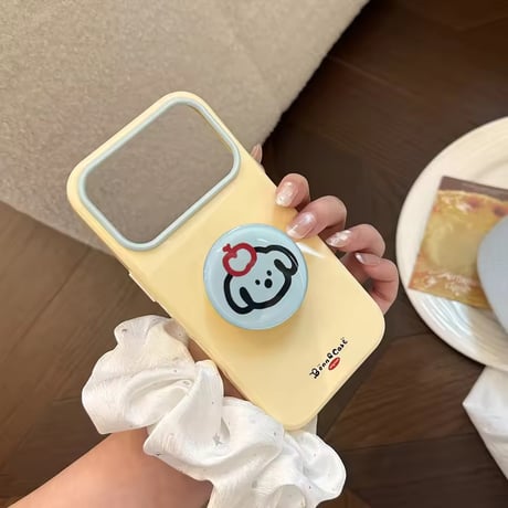 K23176 どうぶつグリップ付き パステル iPhoneケース