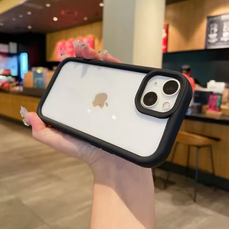 【即納商品】L62041 シンプルカラーフレーム クリアiPhoneケース