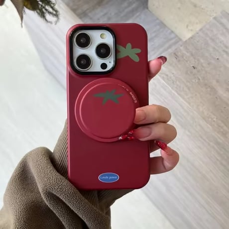 P0389 トマトモチーフ MagSafe対応スマホグリップスタンド