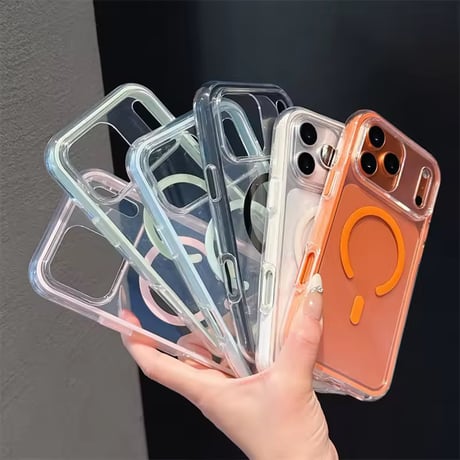 L62402 カラーマグリングクリアiPhoneケース