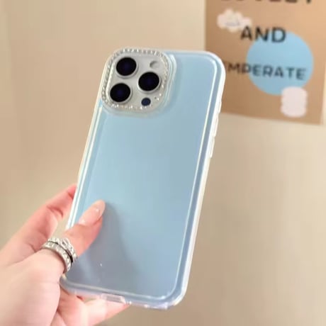 S75656 ビジューカメラフレーム パステルiPhoneケース
