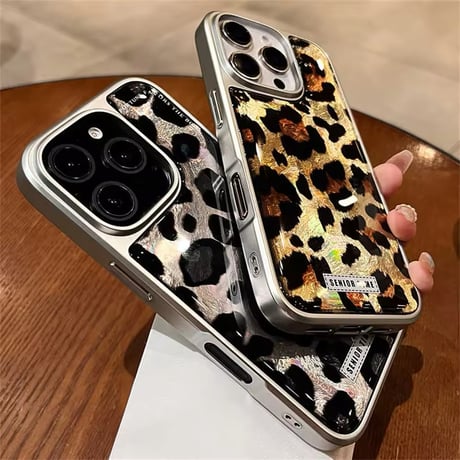 S74313 メタリックレオパード iPhoneケース