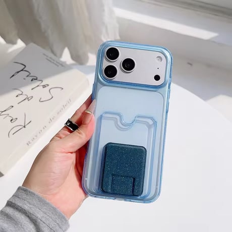K23103 クリアカラー カード収納スタンドiPhoneケース