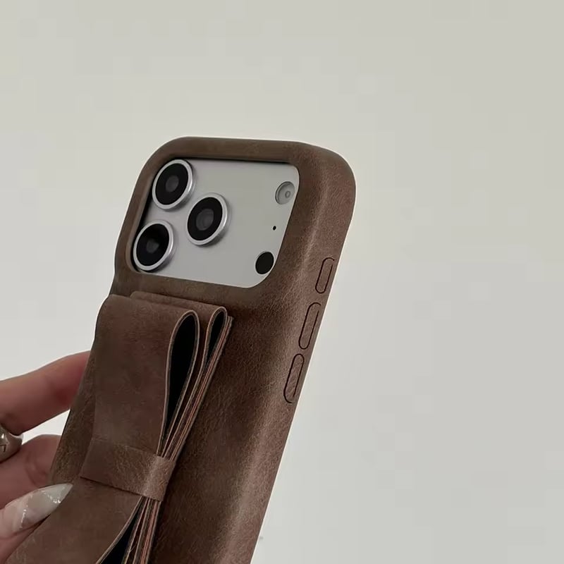 K23003 レザー風リボンスタンド iPhoneケース | nanomita
