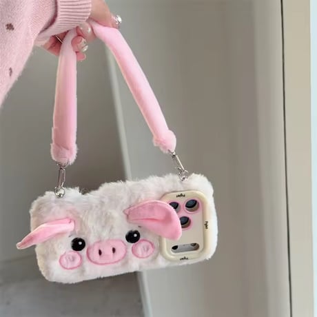 K22970 ふわもこピギーショルダー iPhoneケース