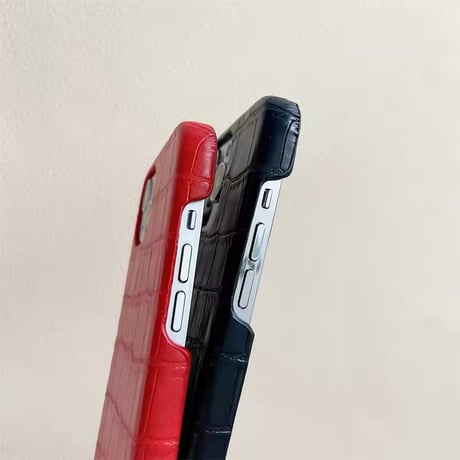 名入れオリジナルケース S74539 クロコ風レザーオーダーiPhoneケース