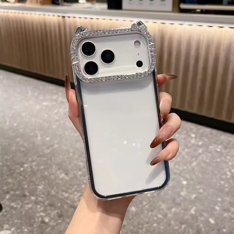 L62393 ビジューフレームクリアiPhoneケース