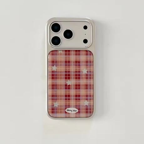 S75321 スターアクセント チェックiPhoneケース