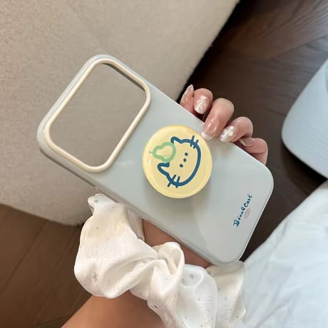 K23176 どうぶつグリップ付き パステル iPhoneケース