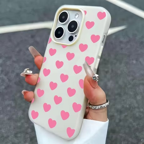 S75376 ポップハート総柄iPhoneケース