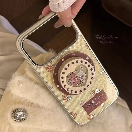 K23159 くまちゃんスイーツ MagSafeグリップ付きiPhoneケース