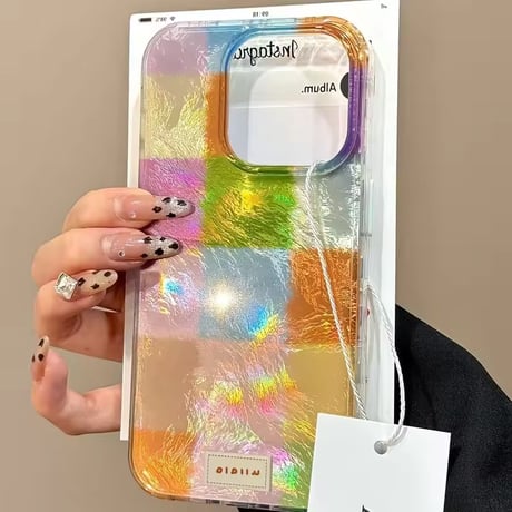 S75195 カラーブロック オーロラiPhoneケース
