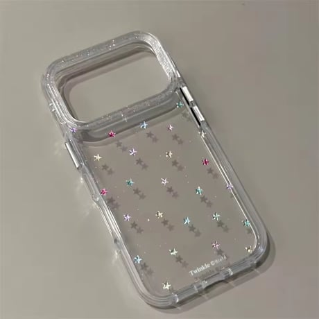 L62383 カラフル星ちりばめ クリアiPhoneケース