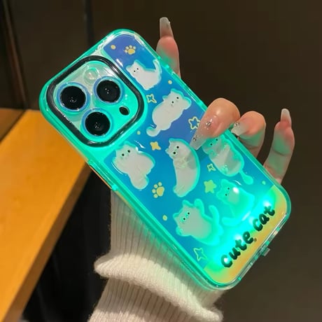 L62204 光るねこちゃんのiPhoneケース