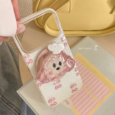 K23132 きらめきパピー MagSafeグリップ付きiPhoneケース