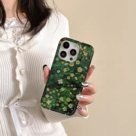 S74713 押し花アートの彩りiPhoneケース