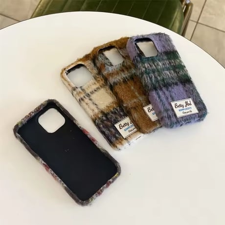 S74949 チェックファブリック iPhoneケース