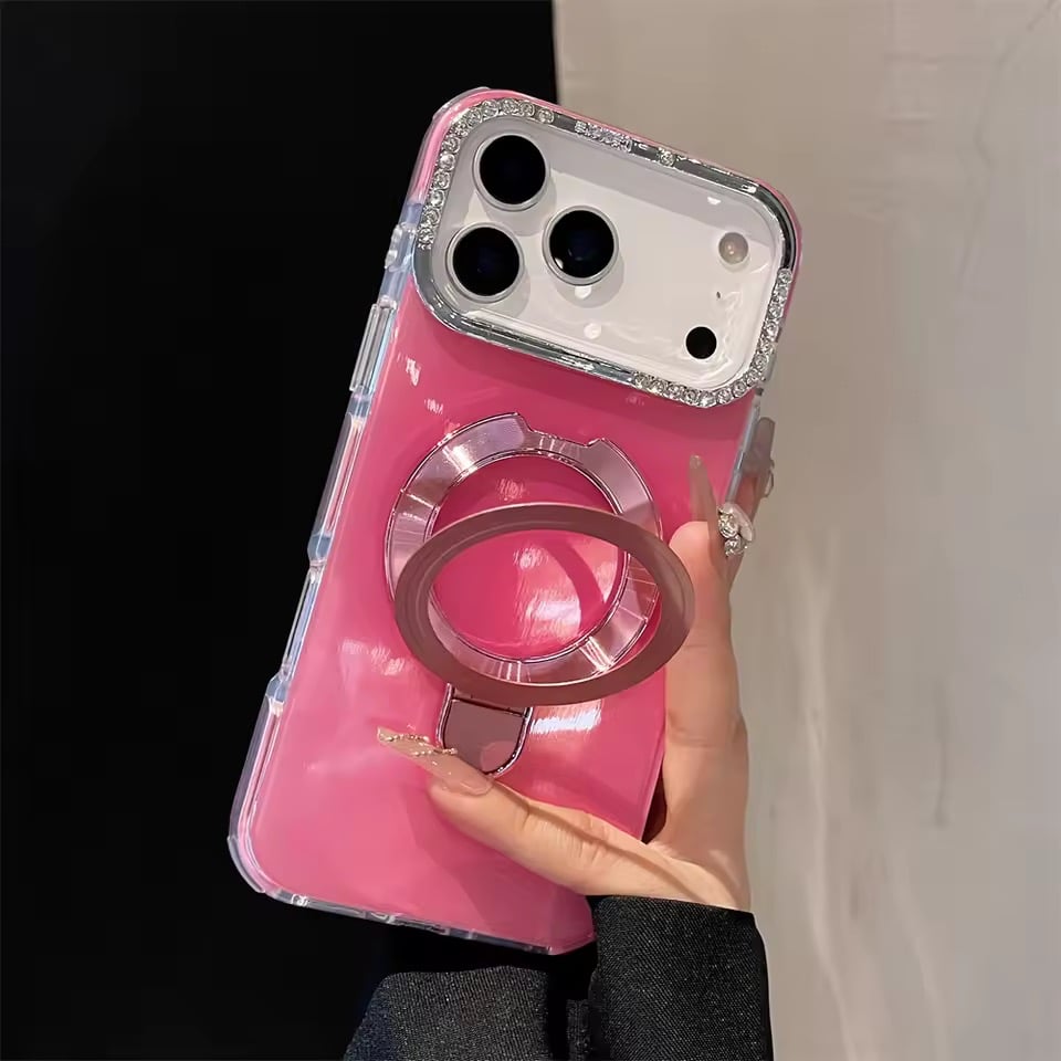 K22916 リング付き グリッターライン iPhoneケース（MagSafe対応） | na
