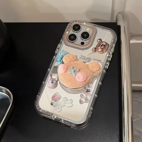 K23168 くまちゃんソケット＆ハンドストラップ付き iPhoneケース